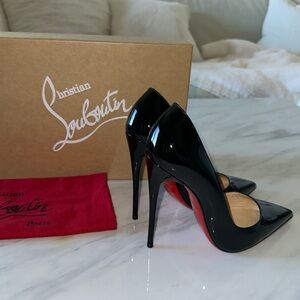 💖Authentic Christian Louboutin So Kate Patent Black Pumps Heels Size 38.5💖